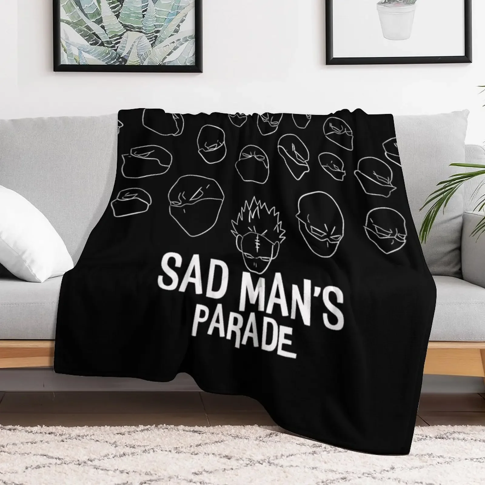 mha jin bubaigawara twice quirk skill sad man's parade - season 5 episode 22 - black Throw Blanket Camping Bed linens Blankets