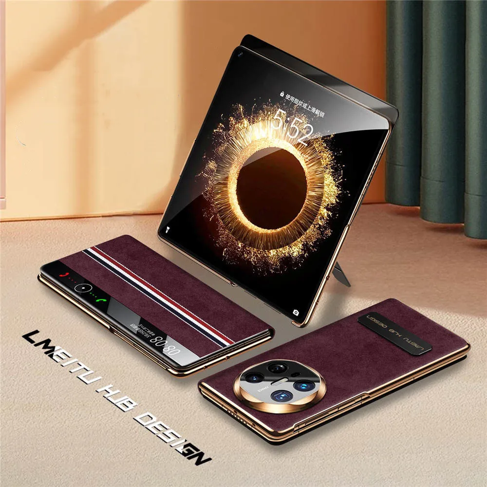 حافظة جلدية فاخرة من ALCANTARA لهاتف Huawei Mate X6 Business Window View