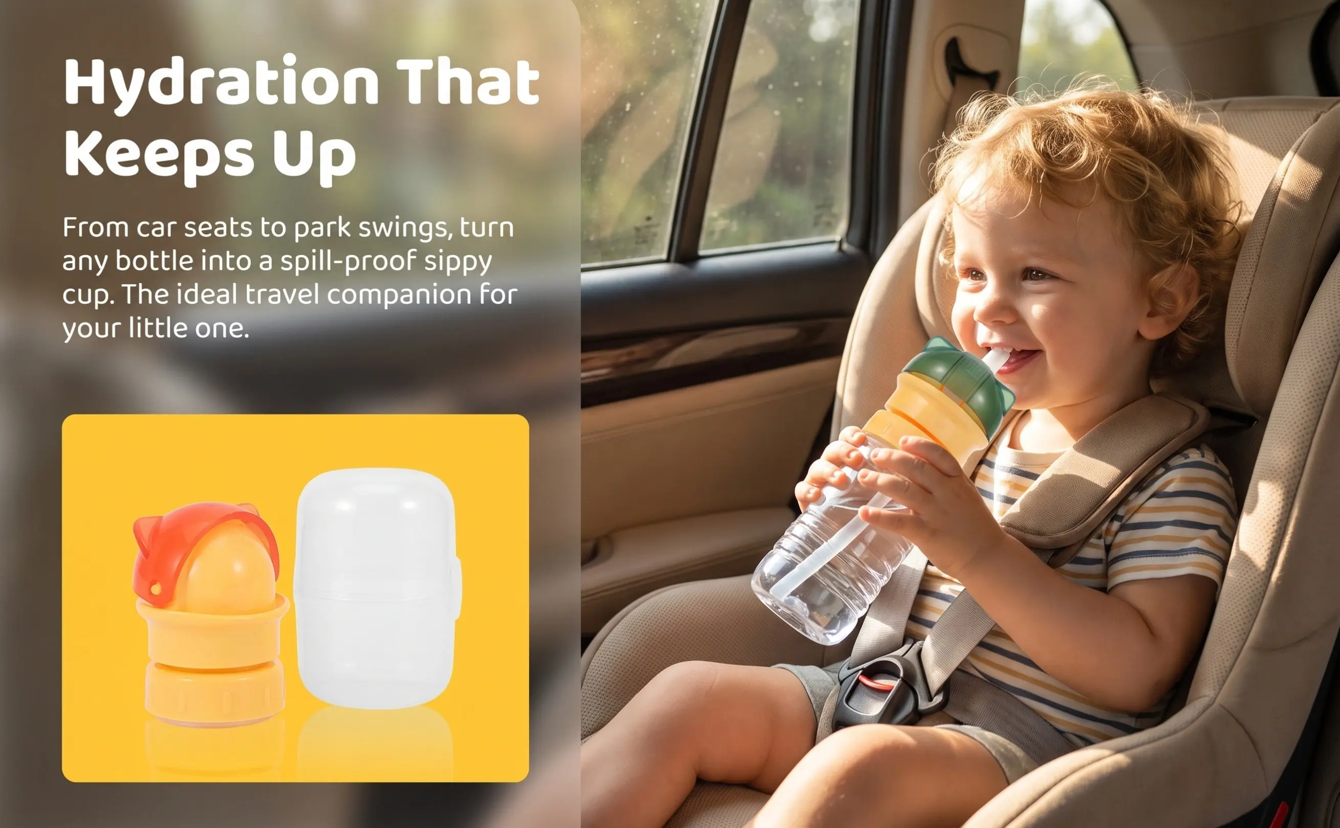 2Pcs Spillproof Water Bottle Caps Anti-Choking Straw Bottle Lids Travel Storage Carry Case Small Lid Water Container Lid