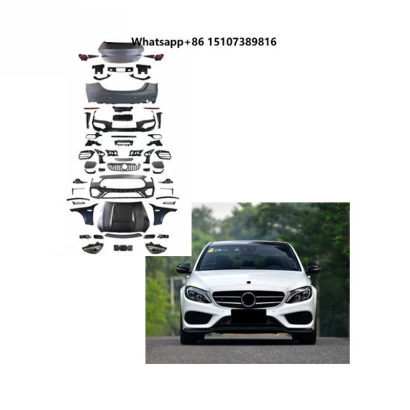 New Arrived!2024 C63 Body Kit for 2015-2021 C300. W205 Upgrade to W206. 2015 Upgrade to 2024 Body Kit Complete Facelift Kit