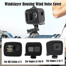 Windslayer Housing Wind Noise Cover Reduction Foam Case for DJI Osmo Action 4 3 GoPro Hero 11 10 9  7 6 5 Camera Accessories