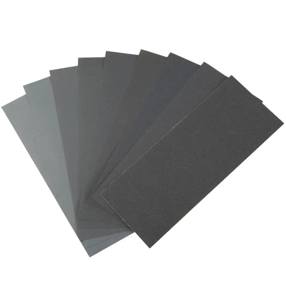 Wet Dry Sandpaper Sheets 400/600/800/1000/1200/1500/2000/2500# Grits Polish Paper Silicon Carbide Sandpaper Sheets for Polishing