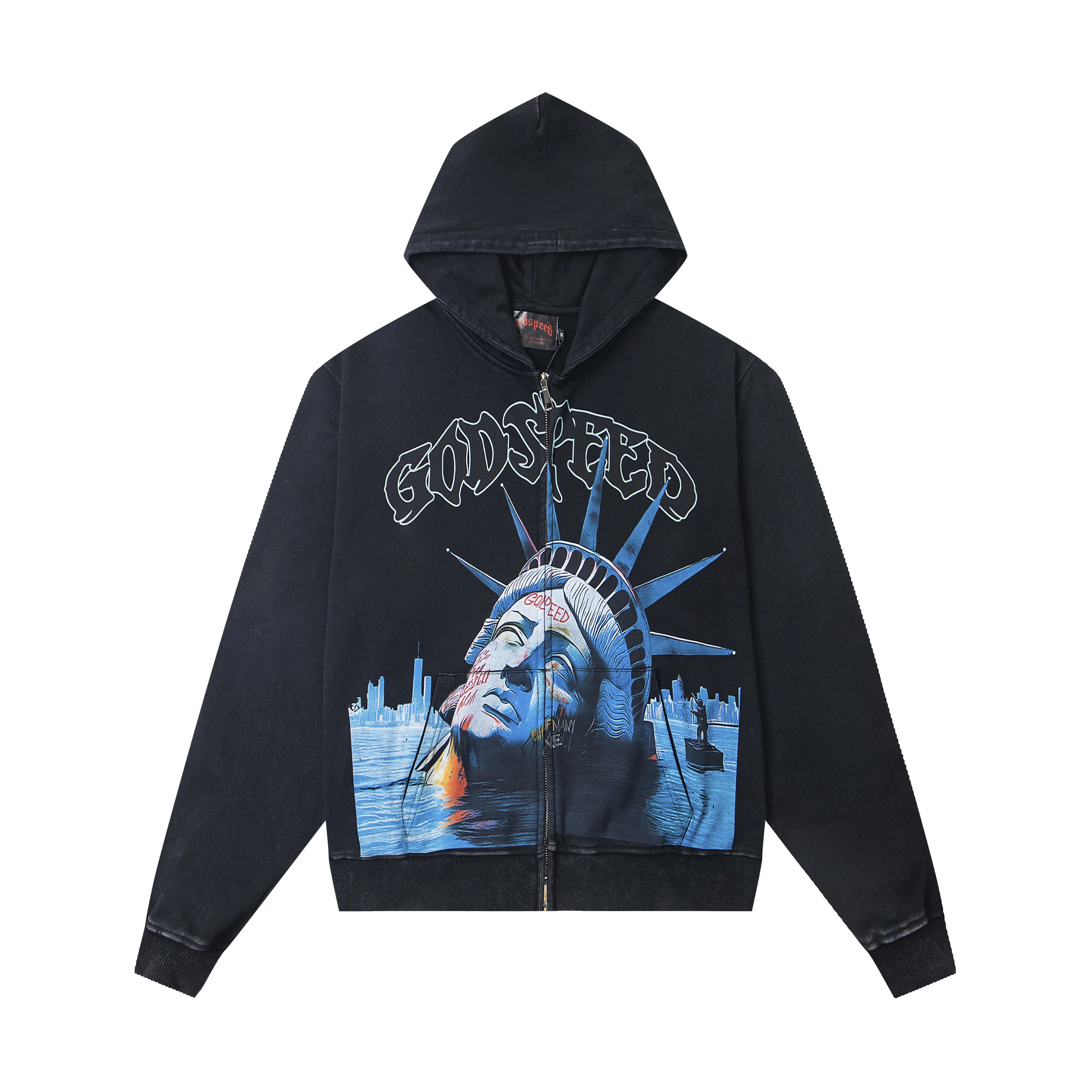 Retro Washed Loose Fit Zipper Hoodie Cardigan Youth Trendy Cotton Long Sleeve Sweatshirt for Men And Women Casual Wear