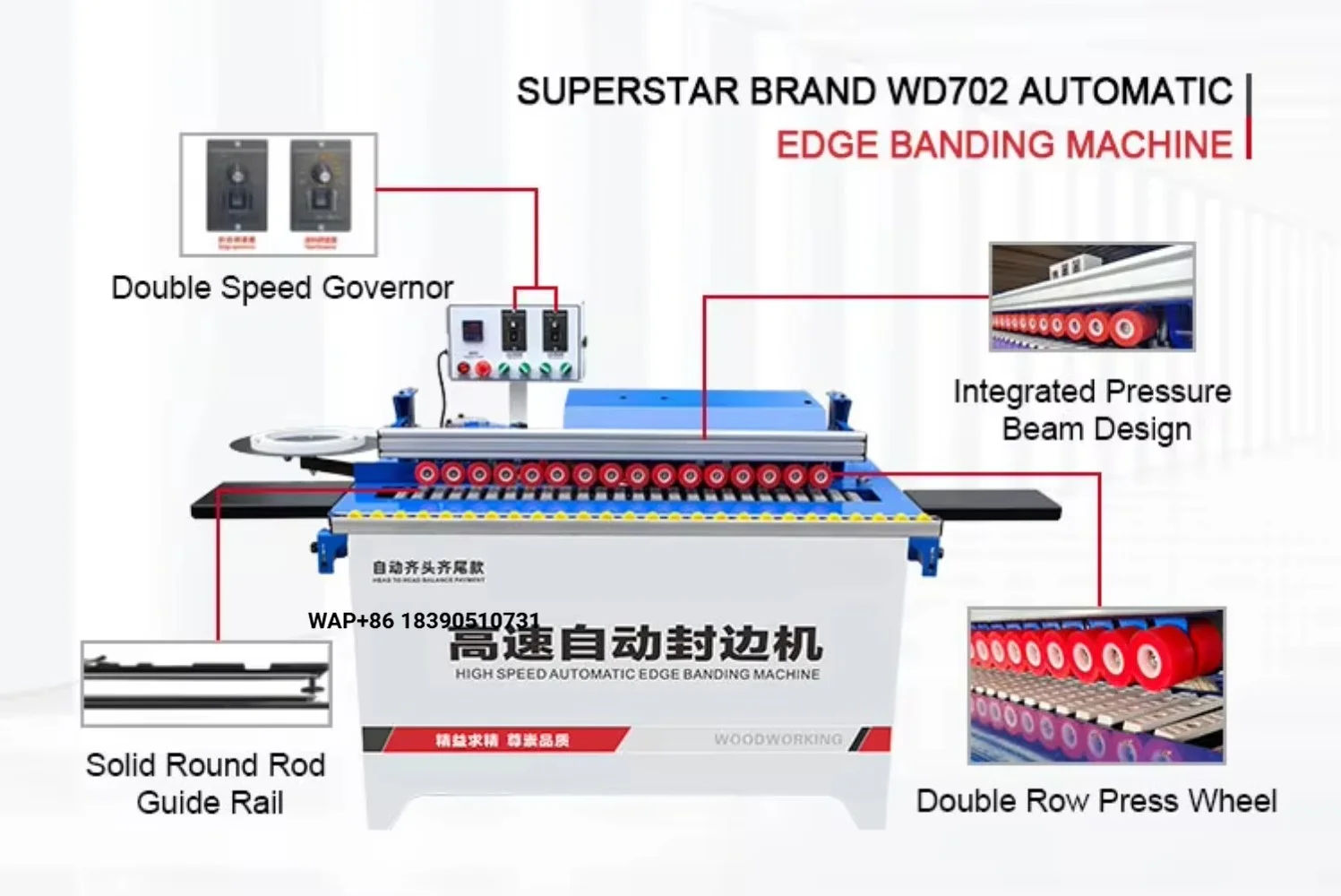 Fully Automatic Portable Small Edge Bander Machine for Woodworking Cabinet Machinery