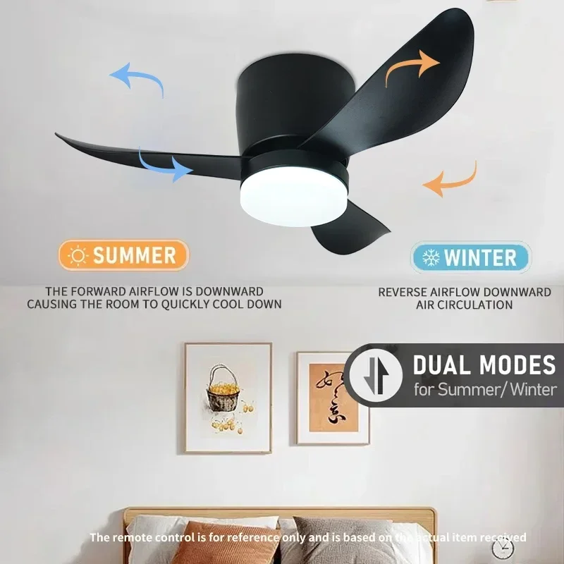 Modern Ceiling Fan Lights for Bedrooms Study Rooms Dining Rooms with Remote Control Adjustable Brightness Three Color Changes
