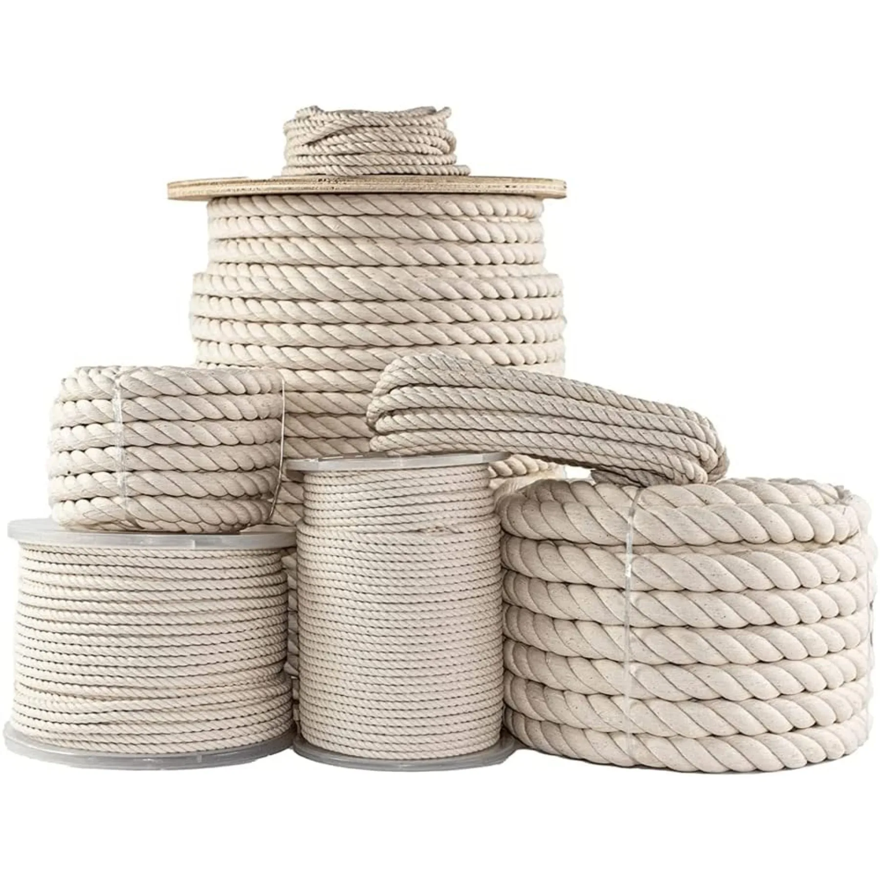 

Twisted 100% Cotton Rope for DIY Projects, Crafts, Macrame Cord, Commercial, Agricultural - High Strength