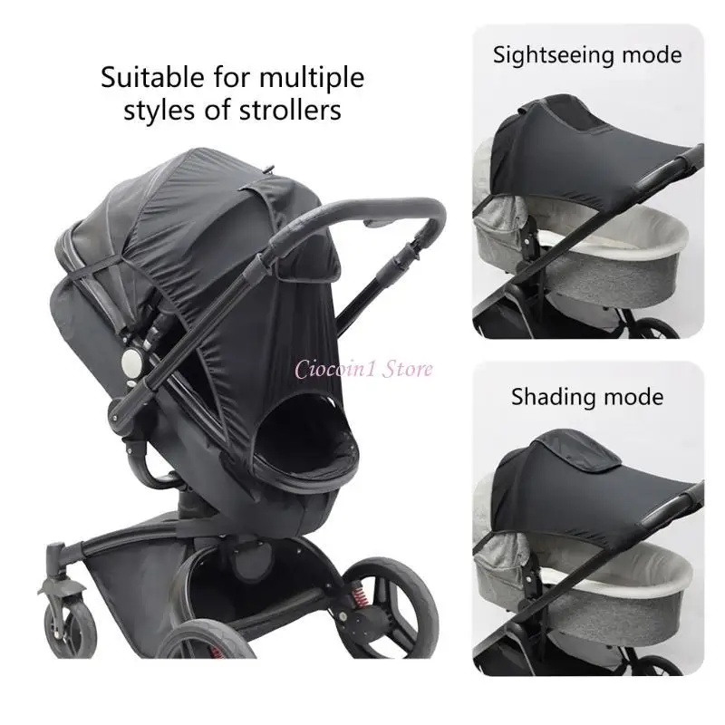 

Y1UB Baby Carriage Sun Cover with Viewing Window Infant Stroller Sun Guard Breathable Sunshade Protective Sun Shade for Pram