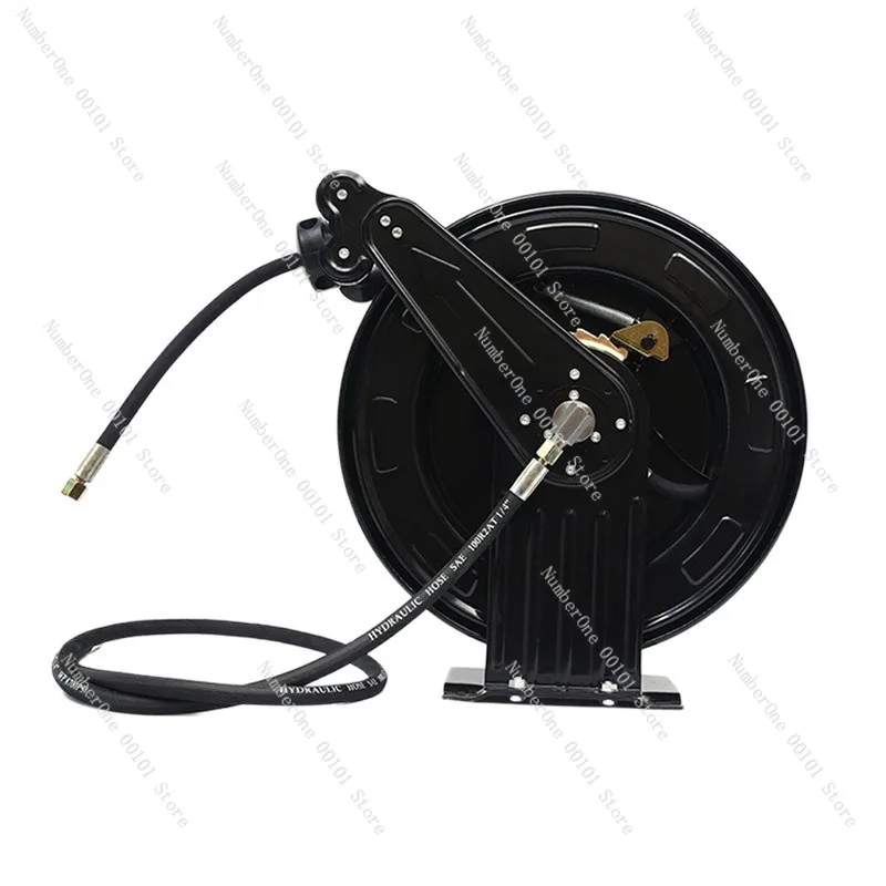 Automatic Retractable Hose Reel Telescopic Car Wash Cleaning Pipe Winder with Locking System for Air Water Grease Workshop