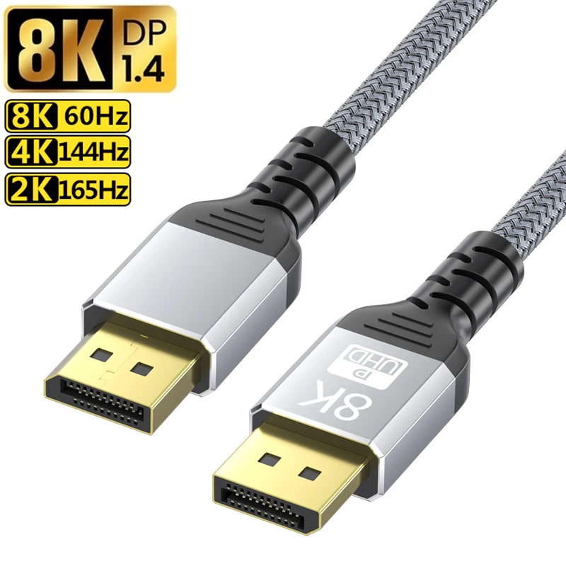 8K Displayport Cable DP1.4 144Hz 165Hz Video Audio Cable For PC Laptop TV Box Projector PS4 Monitor Video Game display port Cord