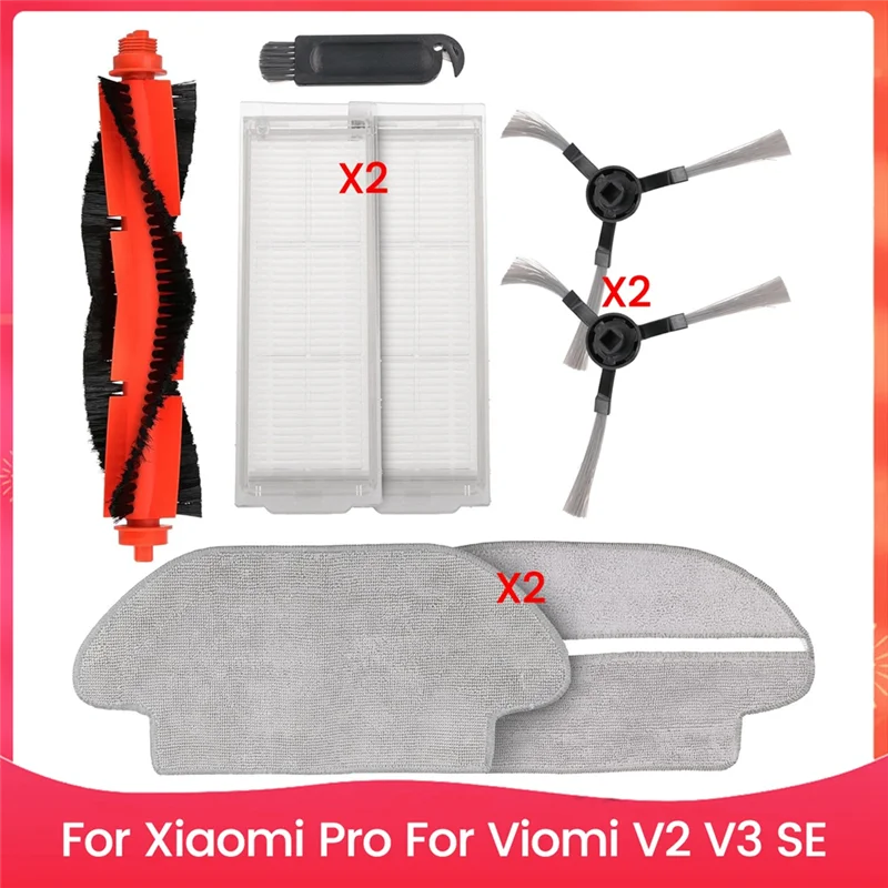 

A26T-For Xiaomi Robot Vacuum Mop Pro Viomi V2 V3 SE Main Side Brush HEPA Filters Mop Pads Accessory Kit
