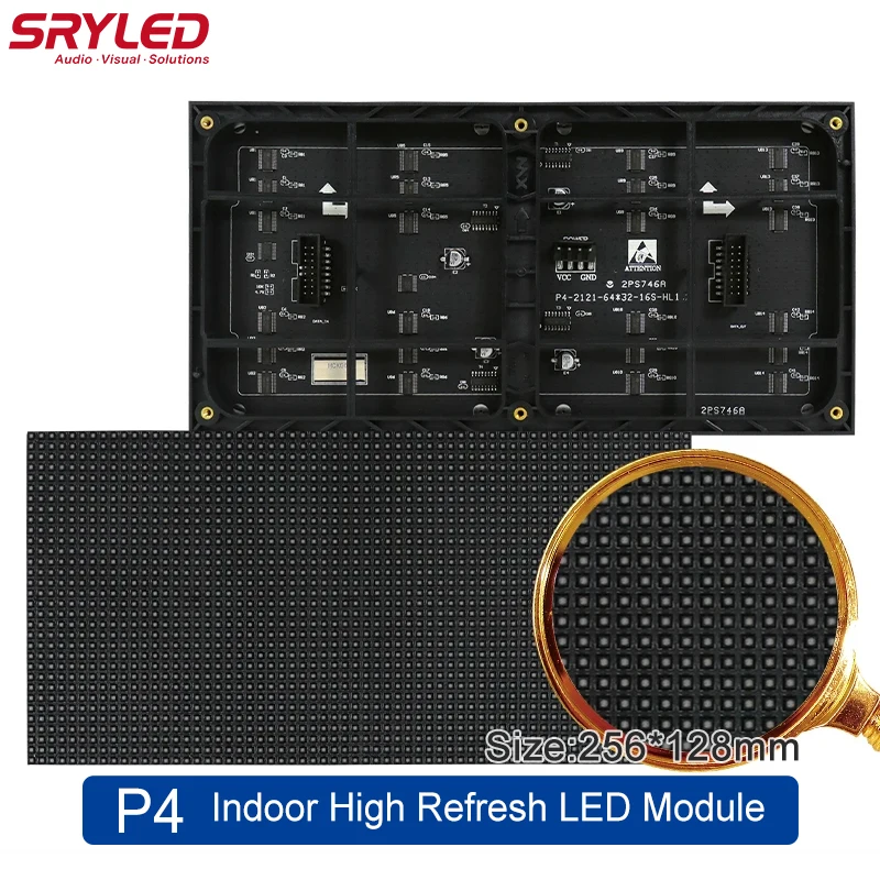 LED Pixel Display Indoor P4 256×128mm SMD2121 3840HZ RGB P2 P3 LED Video Wall Matrix For Business Event LED Screen Panel Module