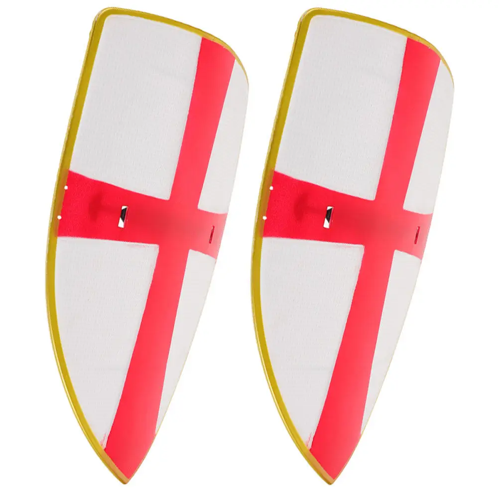 

2Pcs Shield Cartoon Cross Pattern Plastic Play Shield for 4-12 Years Old Enhance Hand Eye Coordination Parent