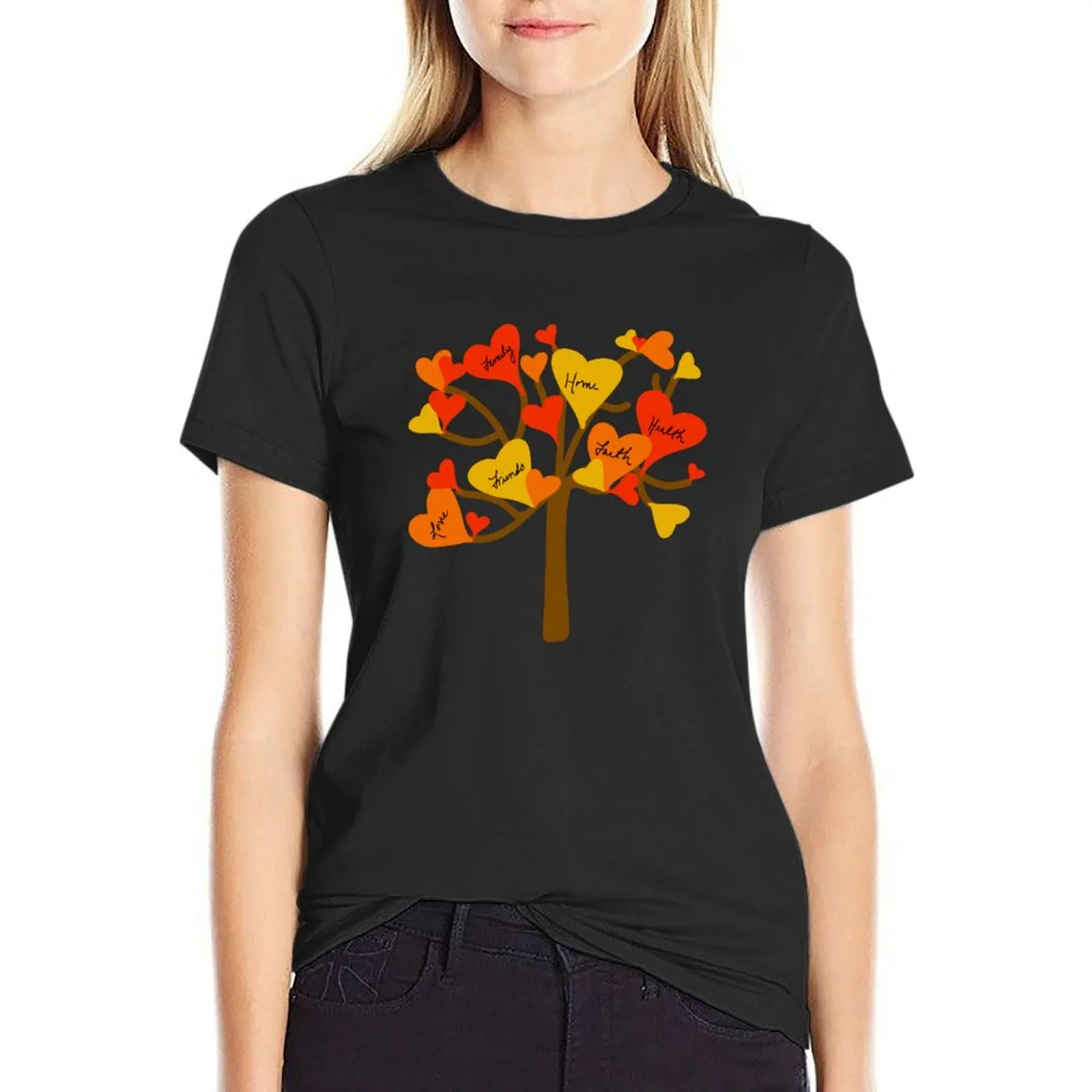 Gratitude Tree T-Shirt plus size tops lady clothes cute clothes luxury designer clothing Women