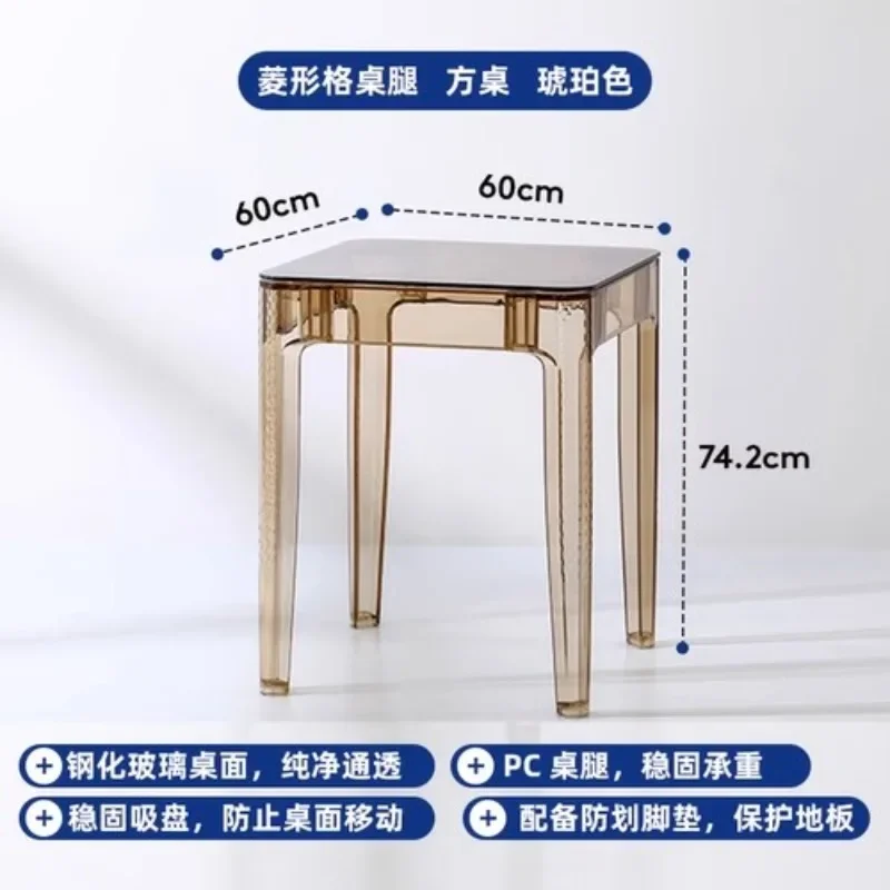 Nordic Glass Dining Table Morden Reception Kitchen Dining Table Wall Restaurant Center Stoliki Kawowe Home Furniture