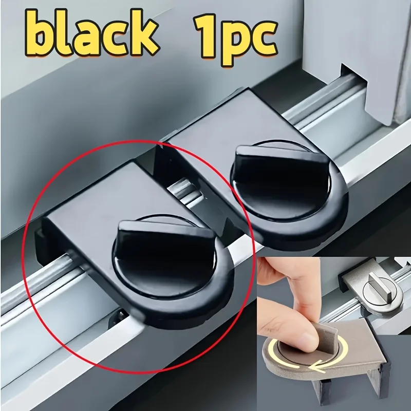 

Aluminum Alloy Sliding Door and Window Lock Latch Anti-theft Anti-pinch Safety Lock Child and Pet Protection Bidirectional Fixer