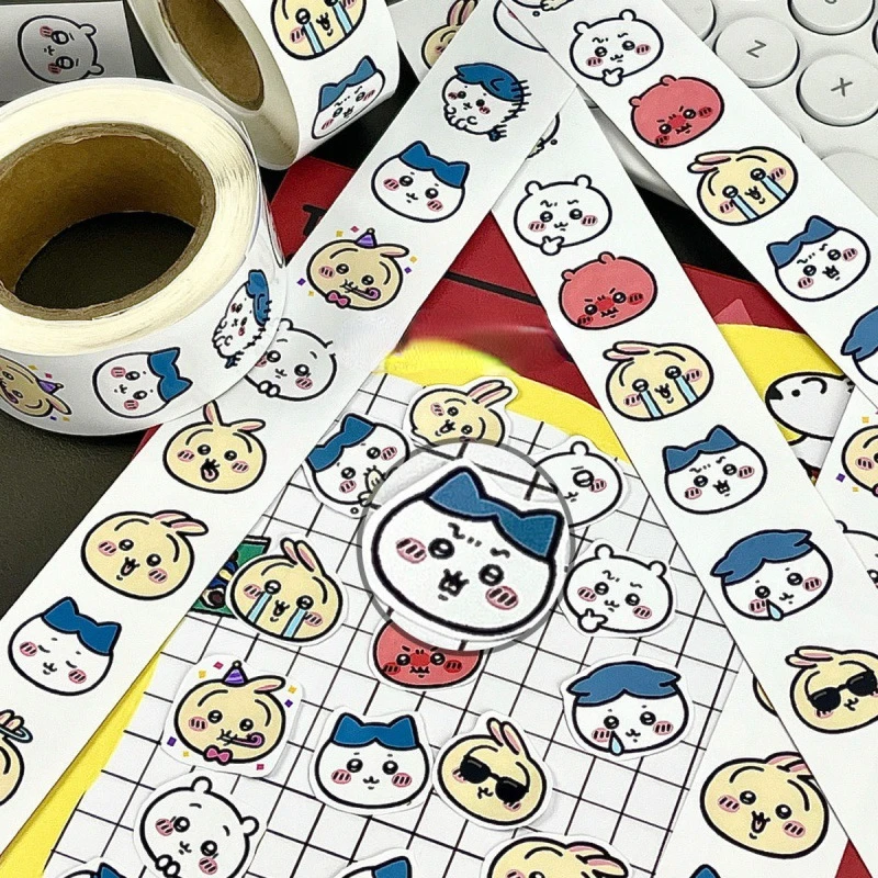 500PC Japan Style Chiikawa Stickers Cute Rabbit Face Reusable Stickers for Toddlers Kids Boys Girls Adults Luggage Decoration