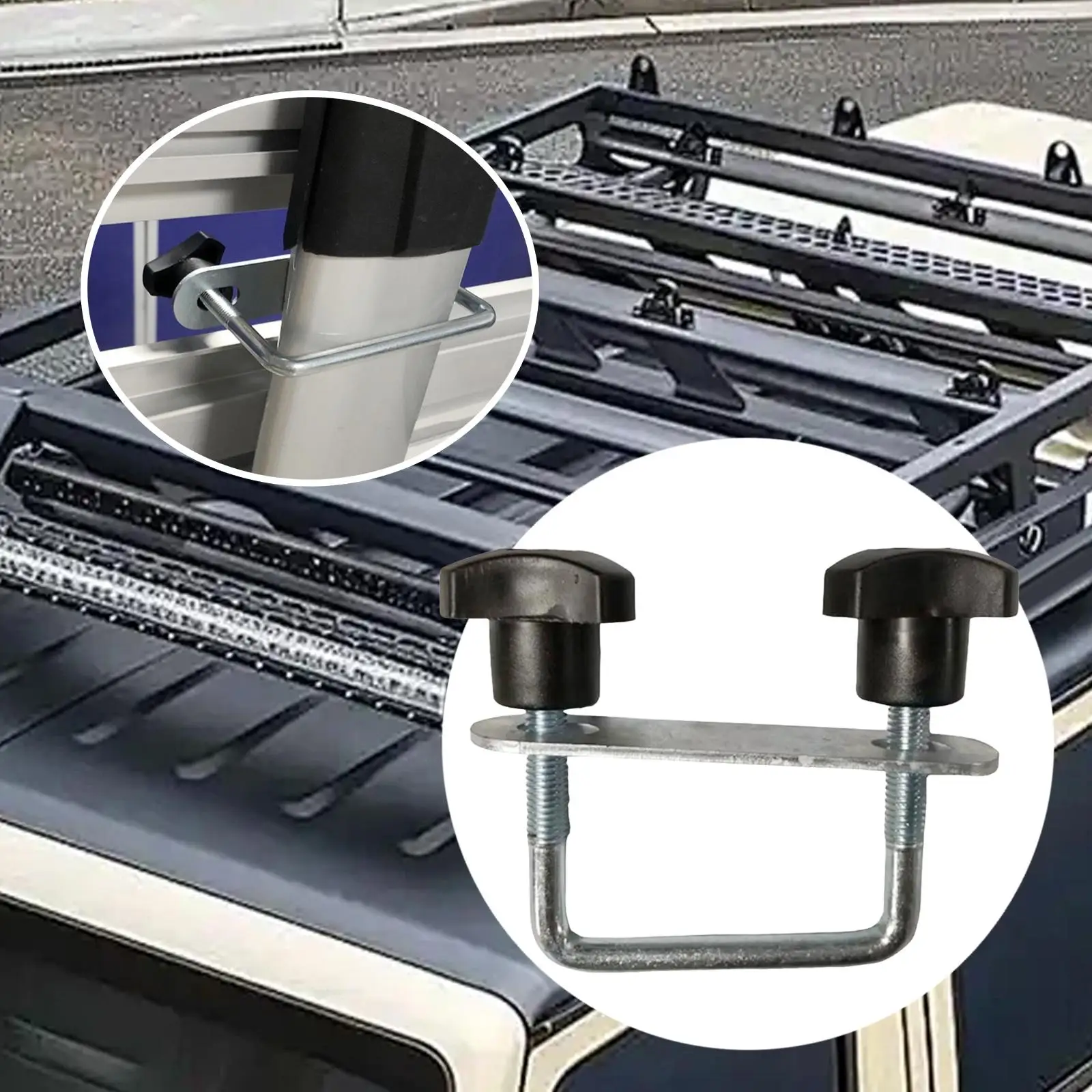 Roof Box U Bolt Clamp Spare Parts Hardware Fitting Heavy Duty Practical Easy to Install Accessories Car Van Mounting Bracket view 4