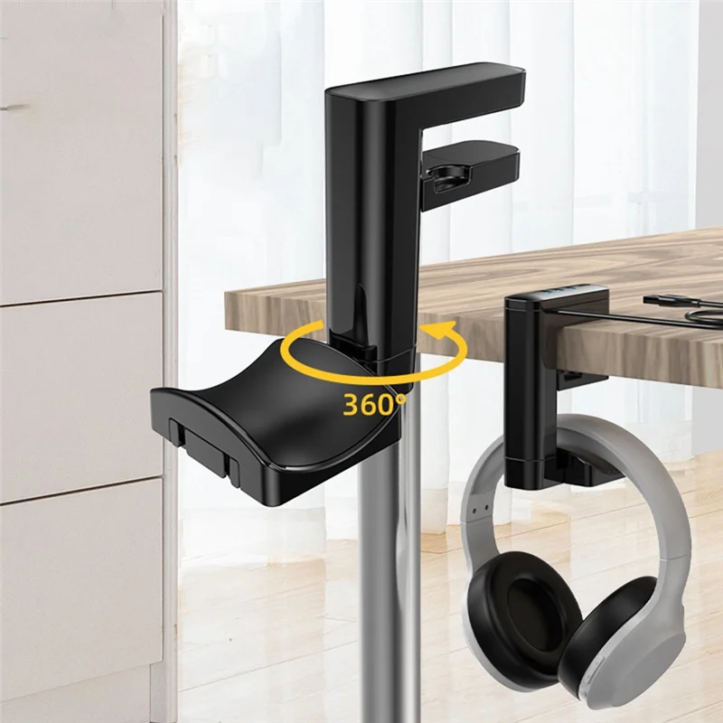 حامل عرض سماعة الرأس مثبت على حامل سماعة الرأس مع منافذ USB تحت مكتب سماعات شماعات هوك