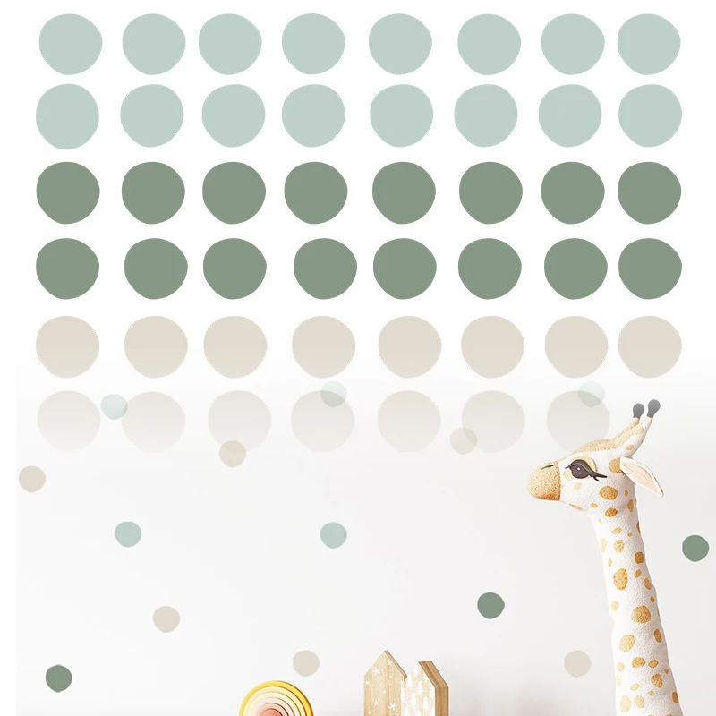 New PVC Dot Sticker Morandi Color Wall Decor Stickers Kids Bedroom Living Room Wall Background Beautifying Stickers