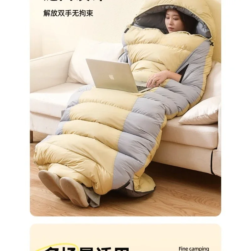 Adult sleeping bag down outdoor tent camping equipment cold quilt dual-purpose winter camping thickened single