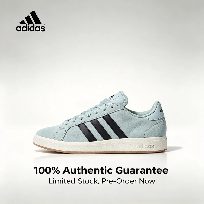 adidas Grand Court Base Nubuck and Synthetic Leather Trendy Low-Top Sneakers Casual Shoes for Men and Women JR7077