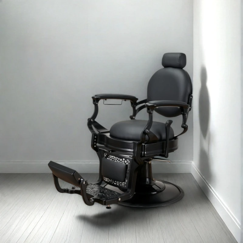 

Barbershop recliner, barbershop chair, vintage black salon chair, heavy duty barber