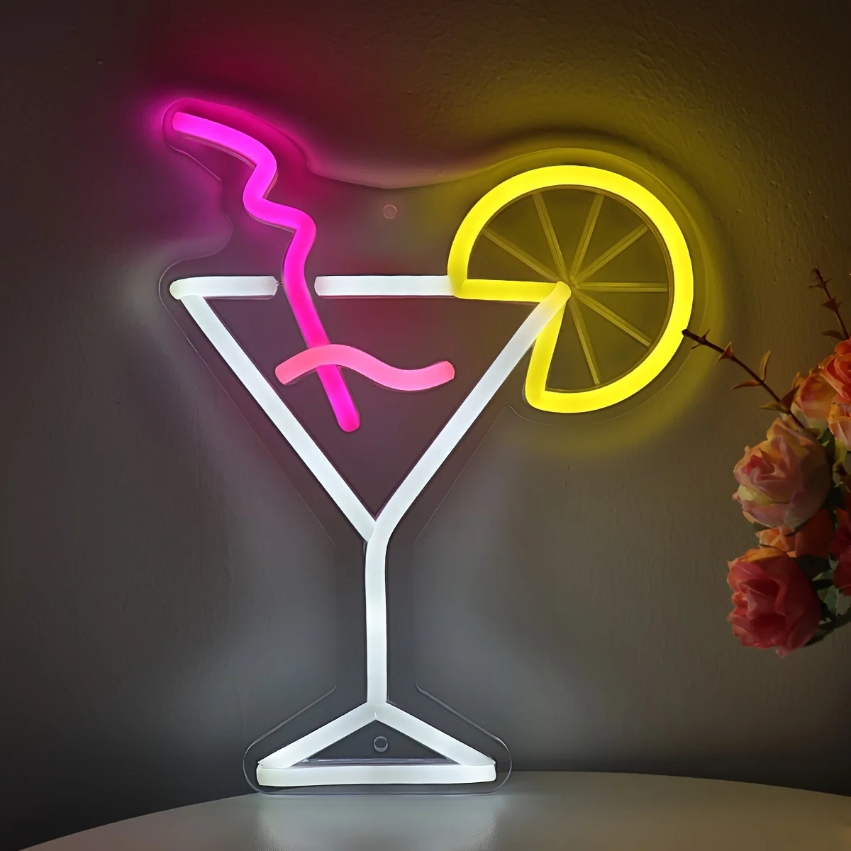 Cocktail LED Neon Sign Light, Alimentado por USB, Quarto, Pub, Clube, Loja, Decoração De Festa, Presente De Aniversário, Festa De Casamento, 5V