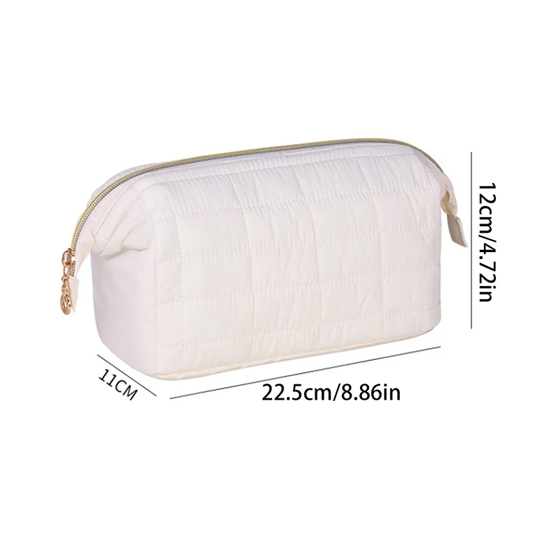 Cute Plush Makeup Bag For Women Portable Travel Small Cosmetic Bags Solid Color Zipper Toiletry Bag Washing Pouch Storage Bags