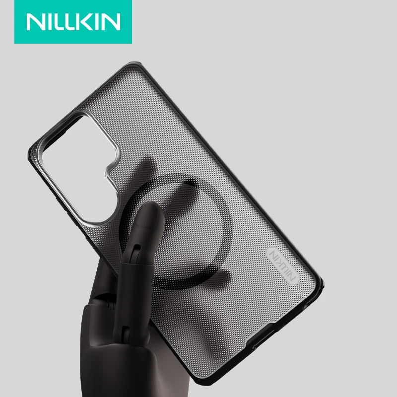 

For Samsung Galaxy S26 Ultra Magnetic Case NILLKIN Airbags Anti-fingerprint Hard PC Frosted Shield Suction Phone Cover