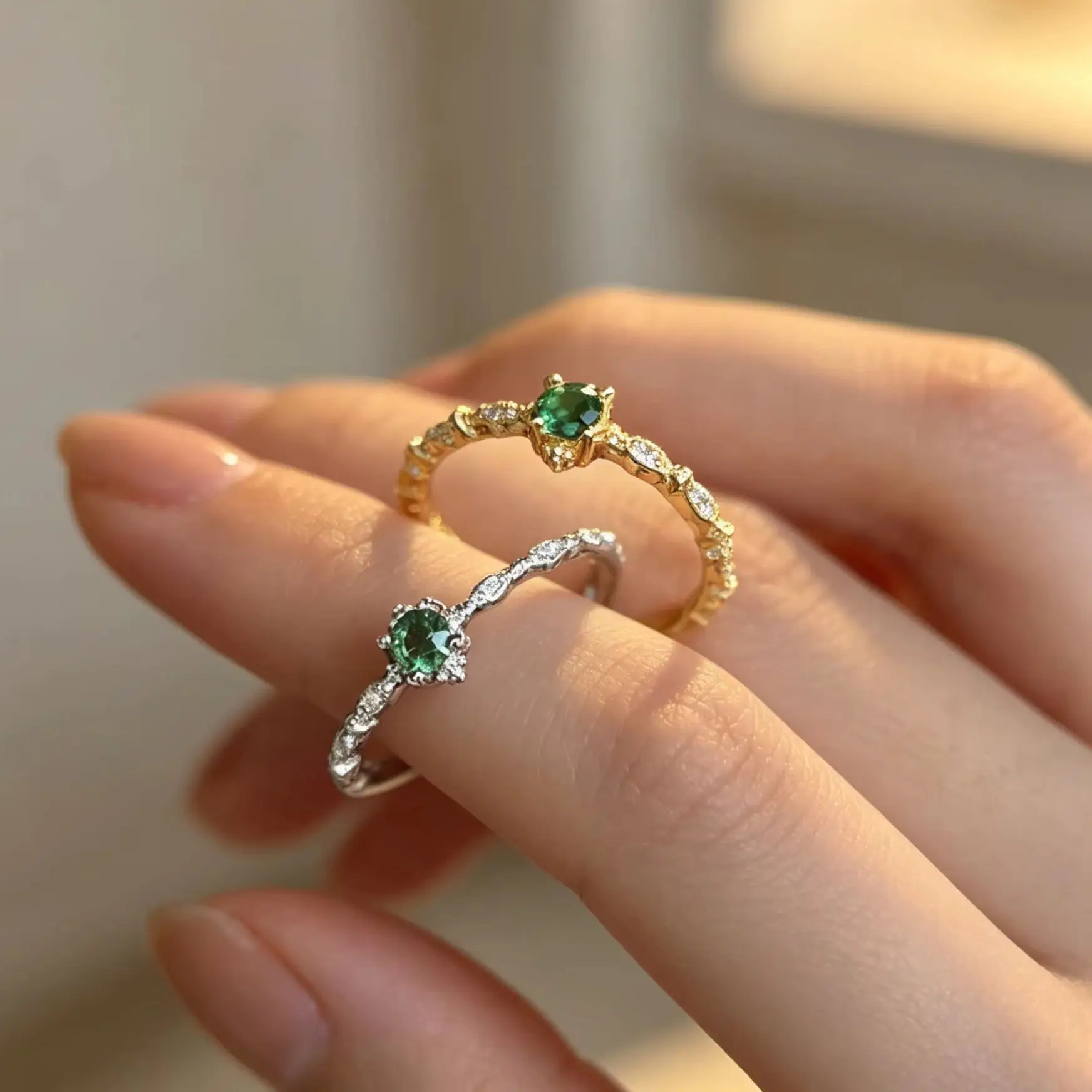 Vintage Style 925 Sterling Silver Open Finger Ring with Glittering Diamond And Zirconia Unique Index Finger Fashion Accessory