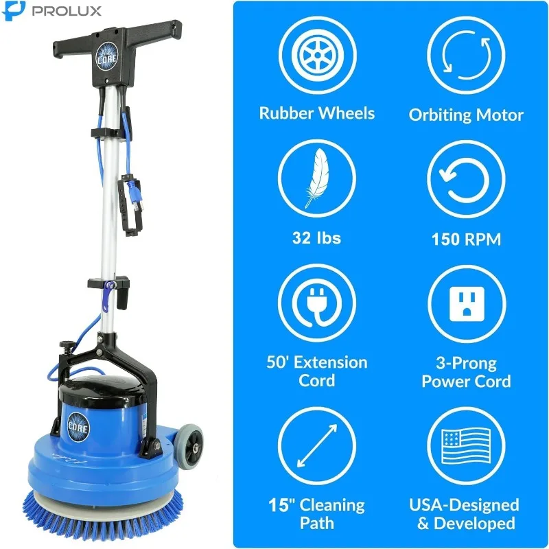 Core Heavy Duty 15 inch Floor Buffer Scrubber and Polisher Cleaning Machine - All floor surfaces