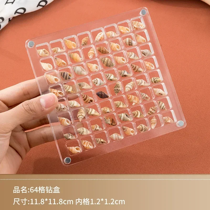 acrylic nail art crystal diamond stone jewelry storage box transparent empty nail rhinestone display organizer for nail salon
