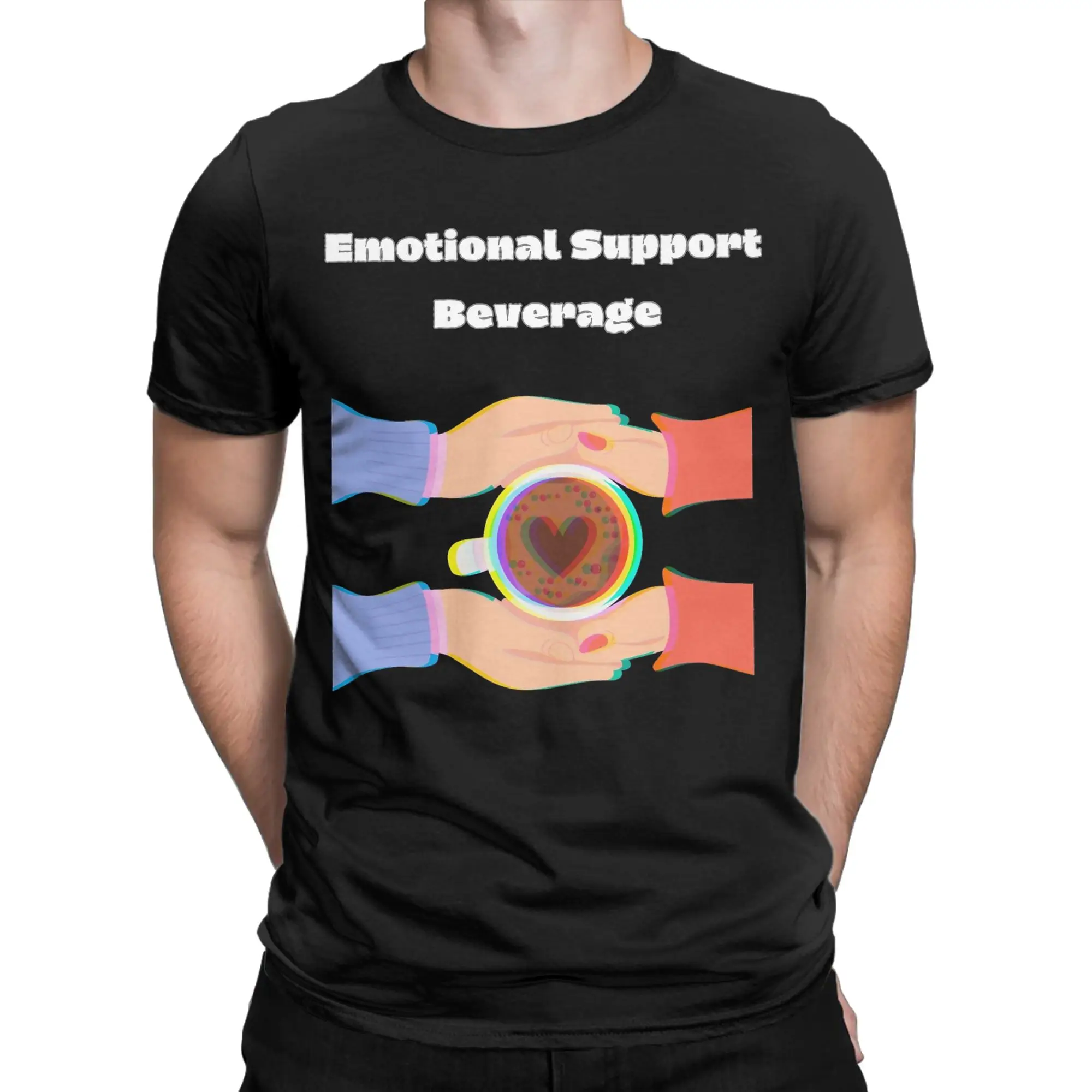 Graphic Printing Emotional Support Drinking Buddy Beer T Shirt For Unisex  100% Cotton T-shirts Short Sleeve Tops