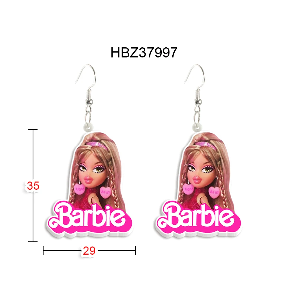 Fashin Barbie Cute Design Stud Earrings Ear Stud Women Girls Jewelry Accessories Kids Christmas Small Gifts