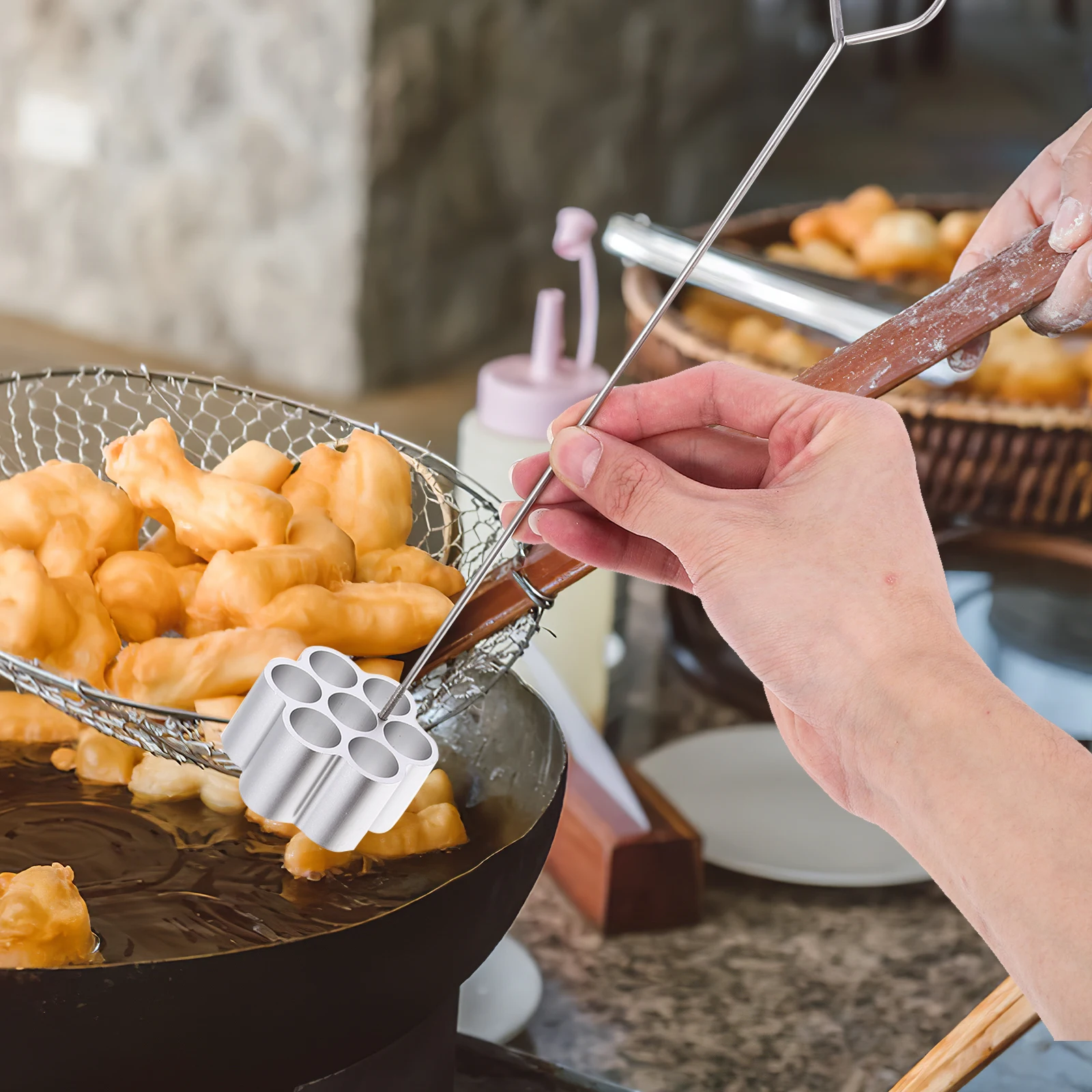 

Aluminum Alloy Baking Mold Cookie Maker Comfortable Handle Shrimp Cakes Radish Pancakes DIY Snack Mold Fried Food Tool Kitchen