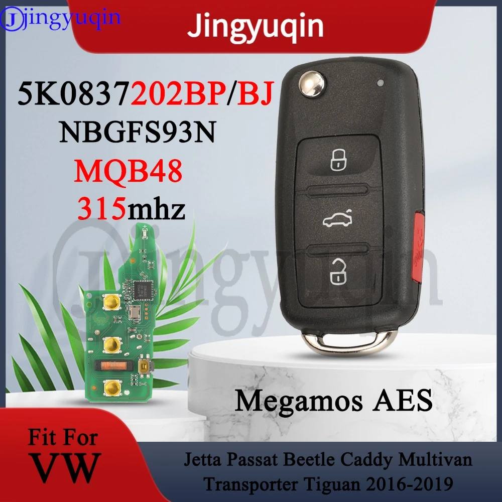 

JYQ 5K0837202BP/BJ 315 МГц MQB48 NBGFS93N ключ от автомобиля без ключа для VW Jetta Passat Beetle Caddy Multivan Transporter Tiguan 2016-19