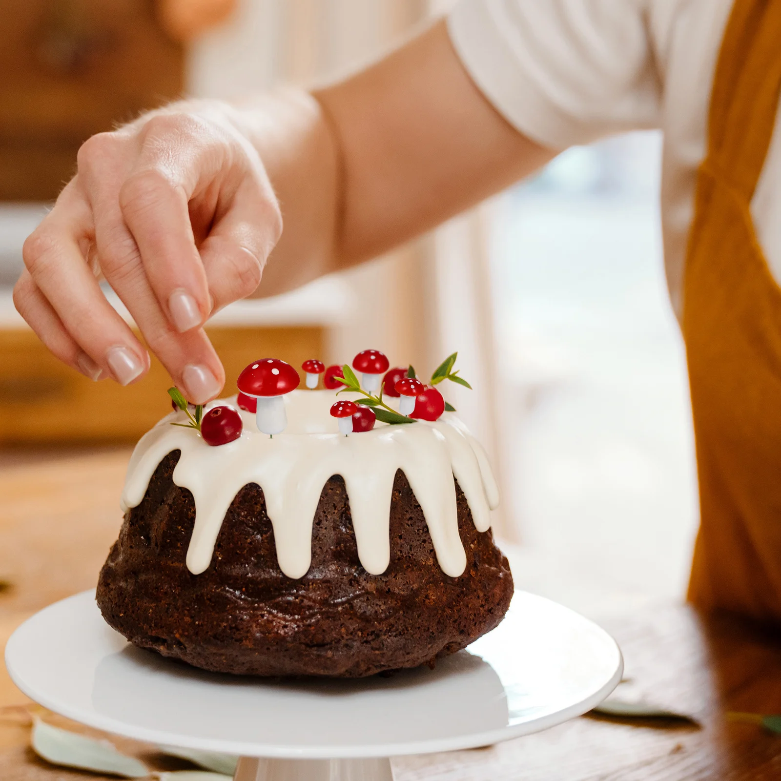 

30 pcs Cake Decorations Mushroom Shape Foam Picks For Birthday Cupcake Fondant Decoration Party Favor Dessert Toppers