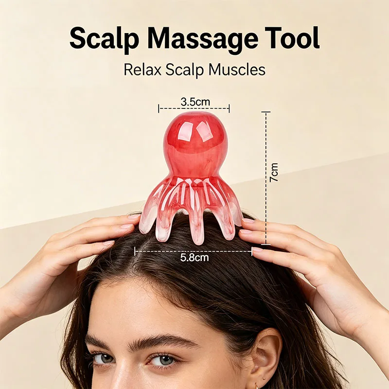 1/2 PIÈCES Outil Gua Sha en résine en forme de pieuvre, outil d'acupression manuel pour les méridiens, peigne de massage Gua Sha portable pour SPA, relaxation musculaire