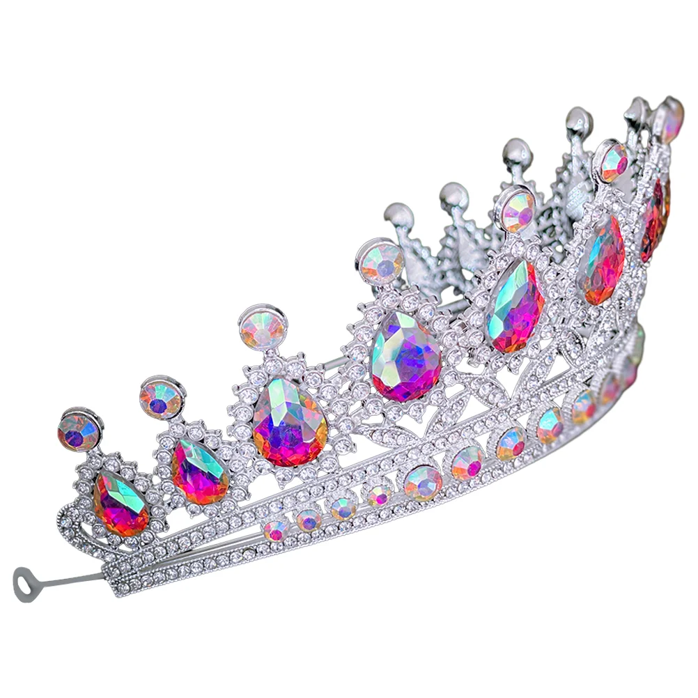 Tiara Pageant Crown for Women Decorative Drop Drill Bachelorette Zinc Alloy Homecoming Miss