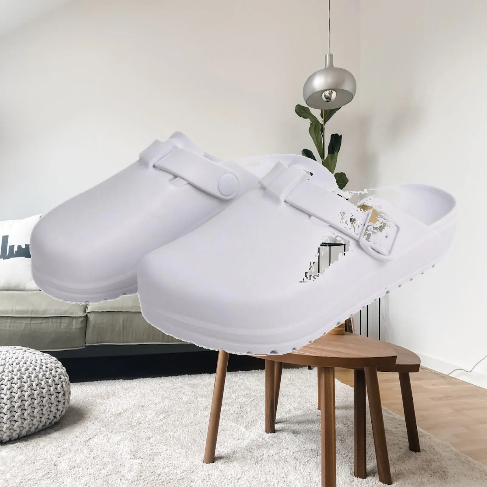 Women Summer Outdoor Slippers Non Slip Nursing Shoes Breathable EVA Clogs for Chef Work Casual Flat Sandals Comfortable Soft