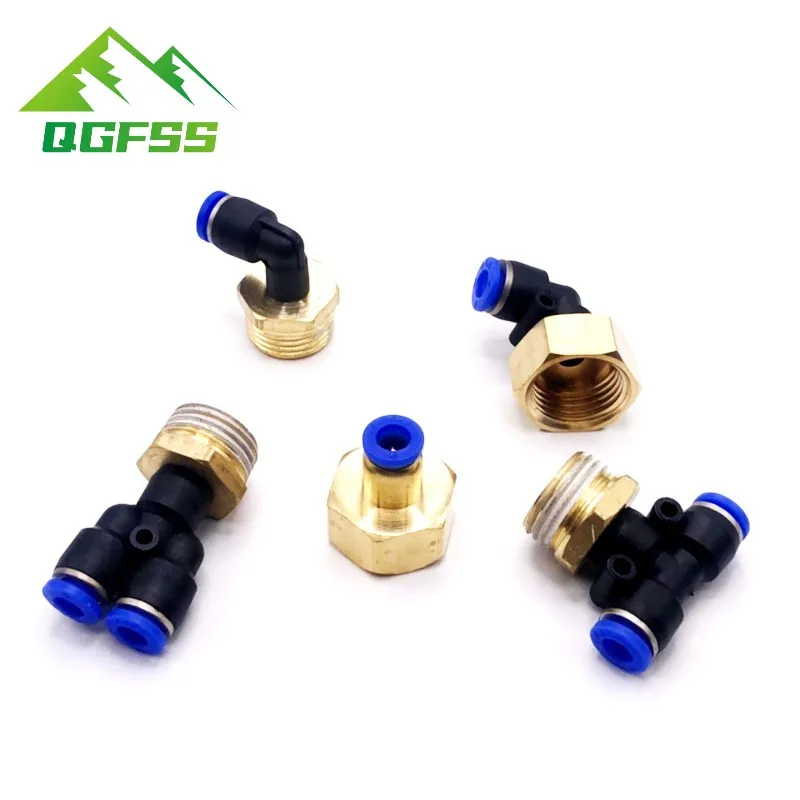 Pneumatic Quick Release Fitting Connector 6mm 8mm 10mm 12mm OD Hose Tube to 1/8 1/4 3/8 1/2 Thread Air Compressor Joint Coupler