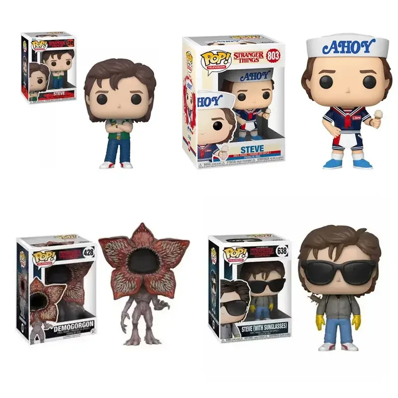 Funko Pop Figura extraño Juguetes Steve # 803 # 638 # 1245 # Demogorgon # 428 Colección de figuras de vinilo Colección de regalos de Navidad de muñecas
