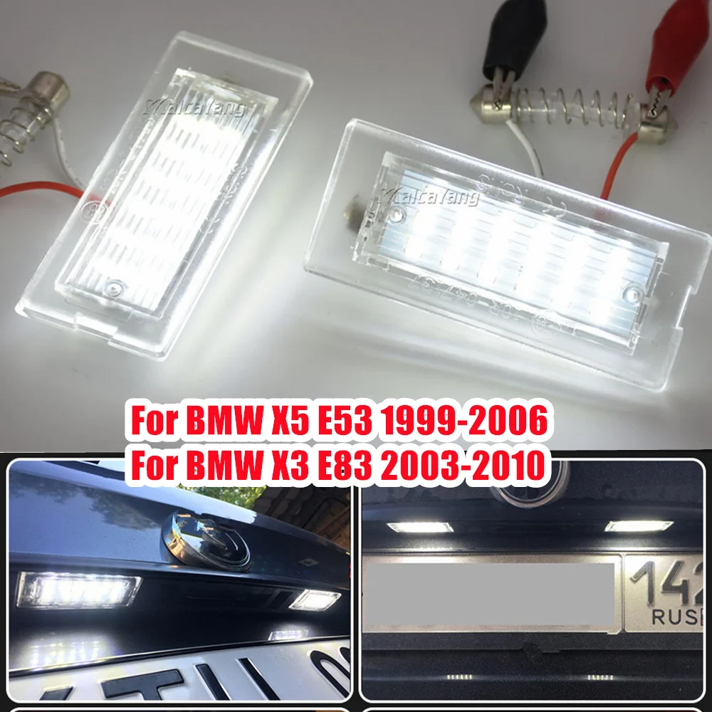 2Pcs Canbus LED Number License Plate Light For BMW E53 X5 2000 2001 2002 2003 2004 -2006 E83 X3 2003 2004-2010 Rear Tag Lamps