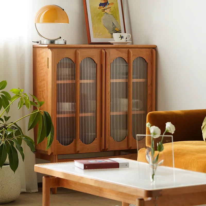 

Vintage Chinese furniture cherry wood storage cabinet entryway cabinet Nordic Japanese solid wood sideboard full solid wood