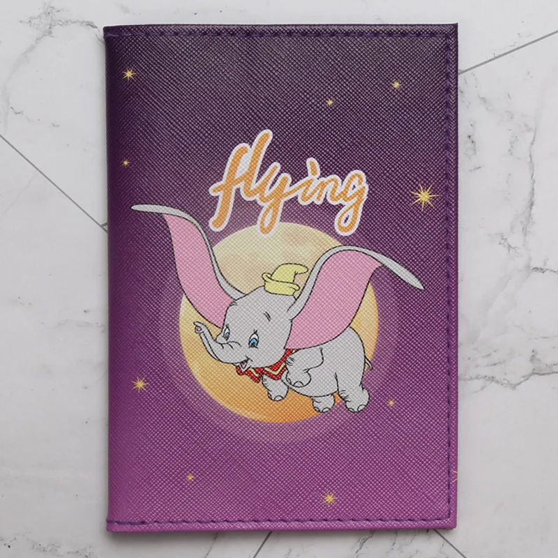 Disney Cartoon Dumbo Travel Passport Cover Cartoon Fashion PU Holder ID Card Case Business Ticket Passport Case Birthday Gifts