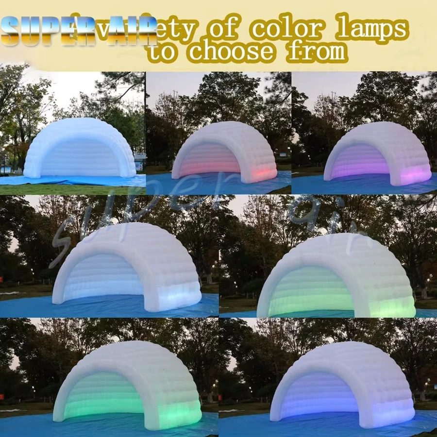 Bar ao ar livre casa inflável cúpula tenda iglu discoteca acampamento festa tenda iglu ao ar livre inflável cubo tenda com ventilador