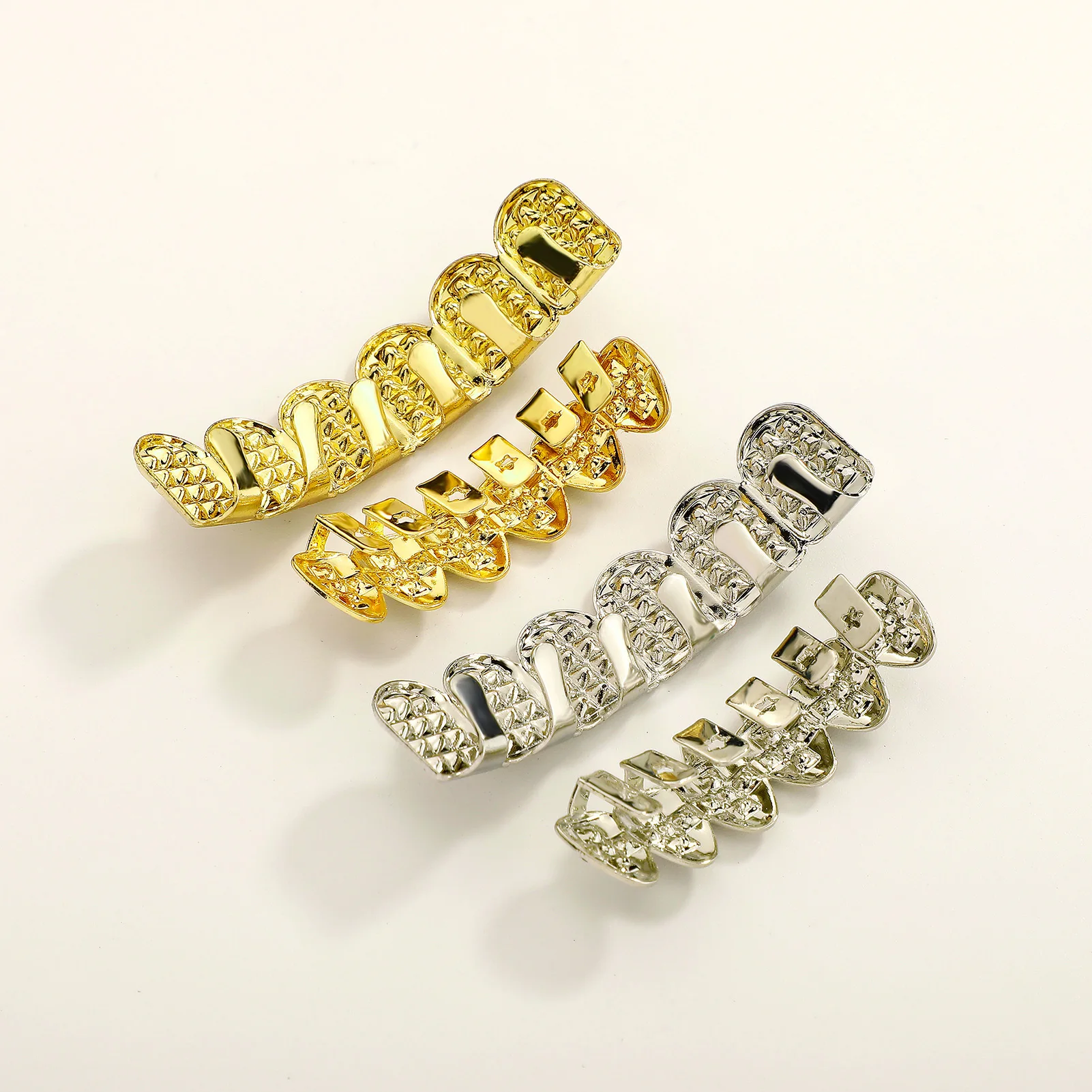 TOPGRILLZ Iced Out Black Cross Rhinestone Teeth Grillz Braces Top & Bottom Tooth Caps For Women Men Mouth Jewelry Gift view 5