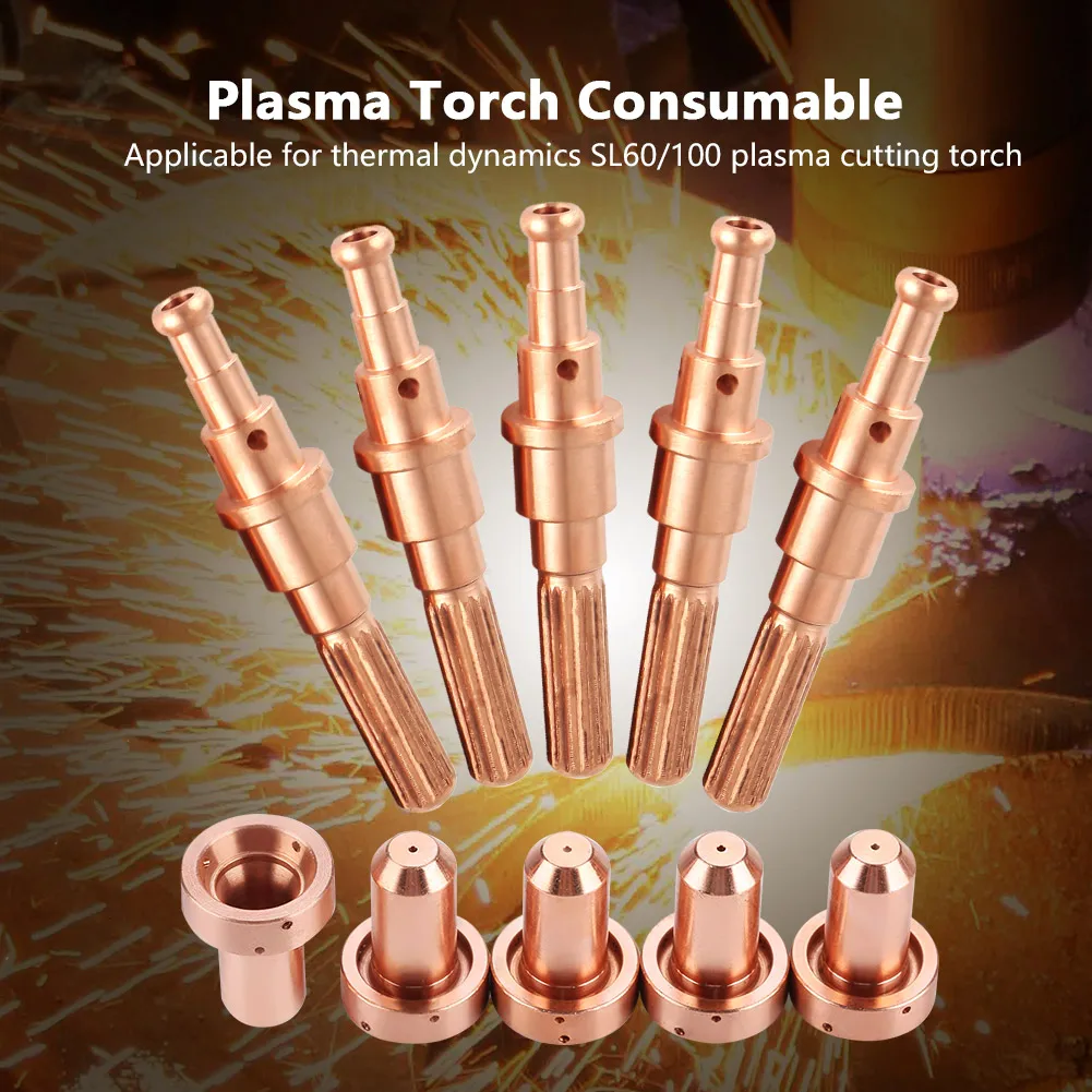 

9-8215 Electrode 9-8210 Nozzle Tips for Thermal Dynamics SL60/100 Plasma Torch Plasma Torch Electrode Plasma Tip