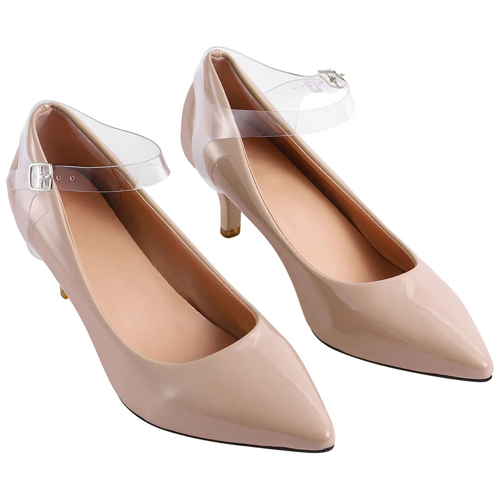 4Pairs High Heel Straps for High Heels Tpu Triangular Design Anti-Loose Secure Fit Decorative Wreath Style Clear Shoe