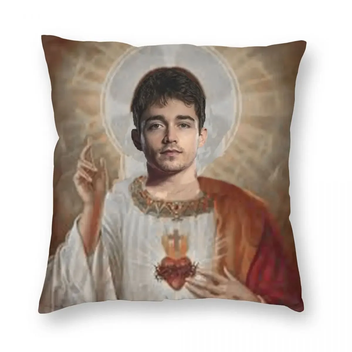 San Charles Leclerc-Taie d'Oreiller en Polyester, Lin et Velours, Décoration Créative avec Fermeture Éclair, pour le Lit